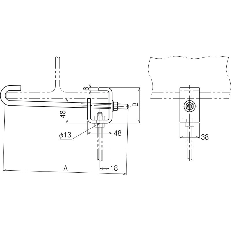 BHC1520 吊り金具(H形鋼用) ネグロス電工 1個 BHC1520 - 【通販