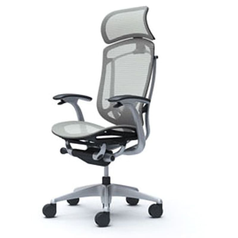 CC45GS FPG3 コンテッサセコンダ オフィスチェア(固定肘・座メッシュ)(5本脚/エクストラハイバック) オカムラ(岡村製作所) 肘掛あり シルバー/ブラック ライトグレー色   CC45GS FPG3 119,900円