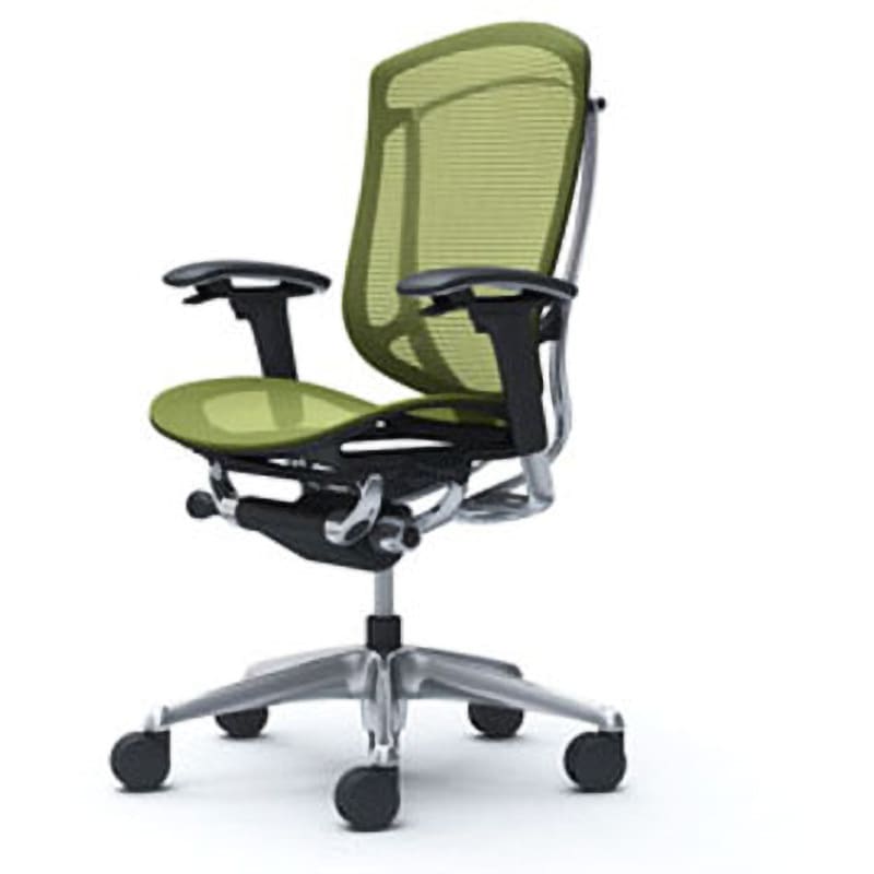 CC81BR FPG5 コンテッサセコンダ オフィスチェア(可動肘・座メッシュ)(5本脚/ハイバック) オカムラ(岡村製作所) 肘掛あり ポリッシュ/ブラック アジャストアーム グリーン色   CC81BR FPG5 114,900円
