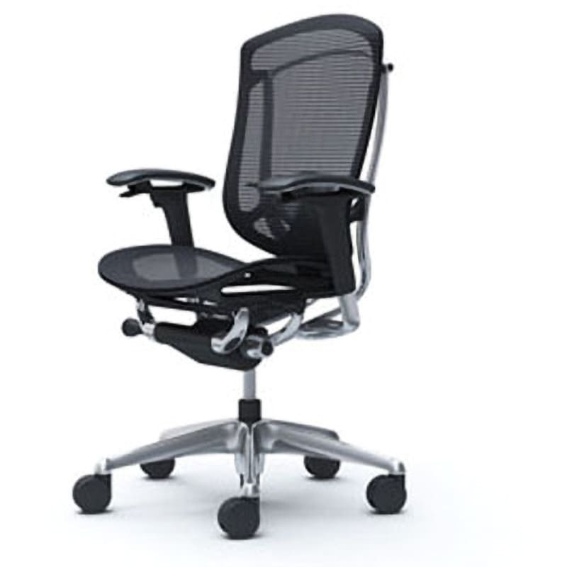 CC81BS FPG1 コンテッサセコンダ オフィスチェア(可動肘・座メッシュ)(5本脚/ハイバック) オカムラ(岡村製作所) 肘掛あり ポリッシュ/ブラック   CC81BS FPG1