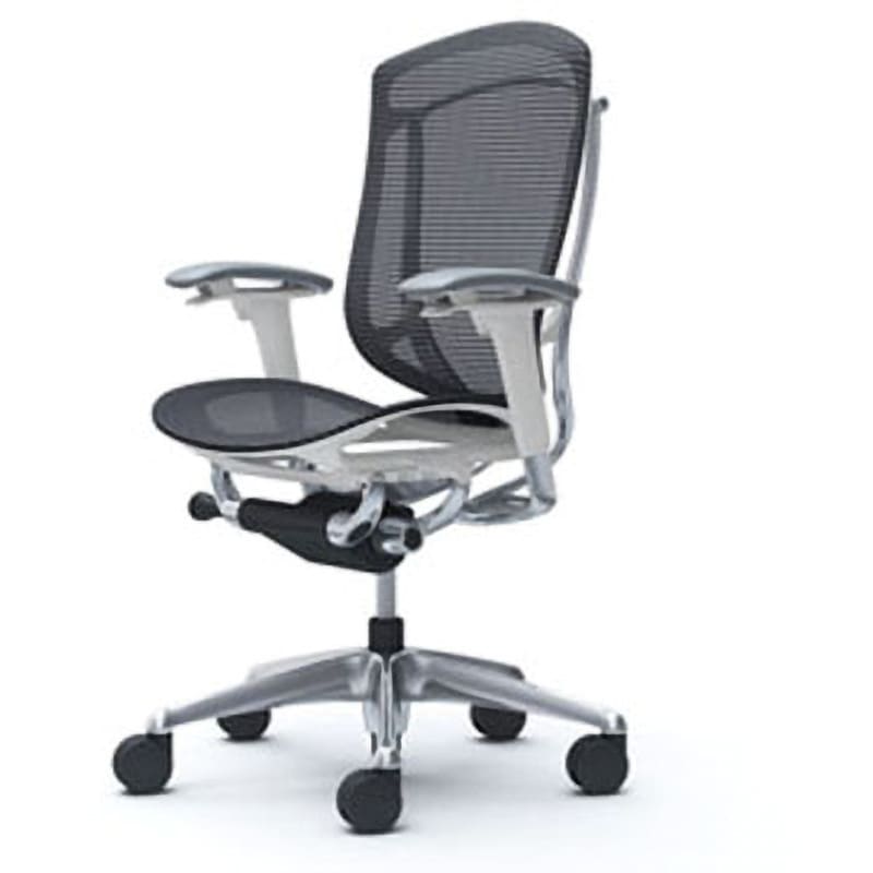 CC81BW FPG1 コンテッサセコンダ オフィスチェア(可動肘・座メッシュ)(5本脚/ハイバック) オカムラ(岡村製作所) 肘掛あり ポリッシュ/ホワイト アジャストアーム ブラック色   CC81BW FPG1