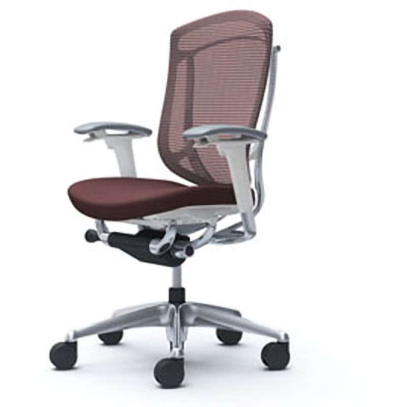 CC83BW FPC8 コンテッサセコンダ オフィスチェア(可動肘・座クッション)(5本脚/ハイバック) オカムラ(岡村製作所) 肘掛あり ポリッシュ/ホワイト アジャストアーム ダークブラウン色   CC83BW FPC8 229,800円