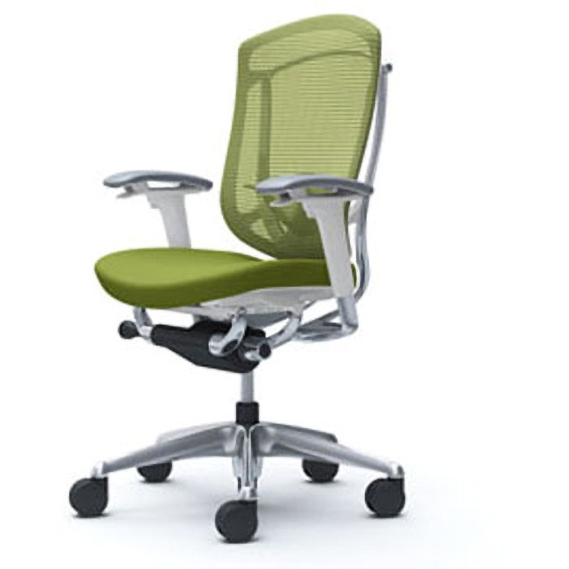 CC83BZ FPC5 コンテッサセコンダ オフィスチェア(可動肘・座クッション)(5本脚/ハイバック) オカムラ(岡村製作所) 肘掛あり ポリッシュ/ホワイト グリーン色   CC83BZ FPC5 249,800円