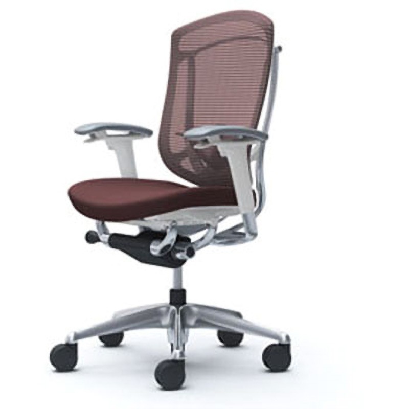CC83BZ FPC8 コンテッサセコンダ オフィスチェア(可動肘・座クッション)(5本脚/ハイバック) オカムラ(岡村製作所) 肘掛あり ポリッシュ/ホワイト ダークブラウン色   CC83BZ FPC8 249,800円