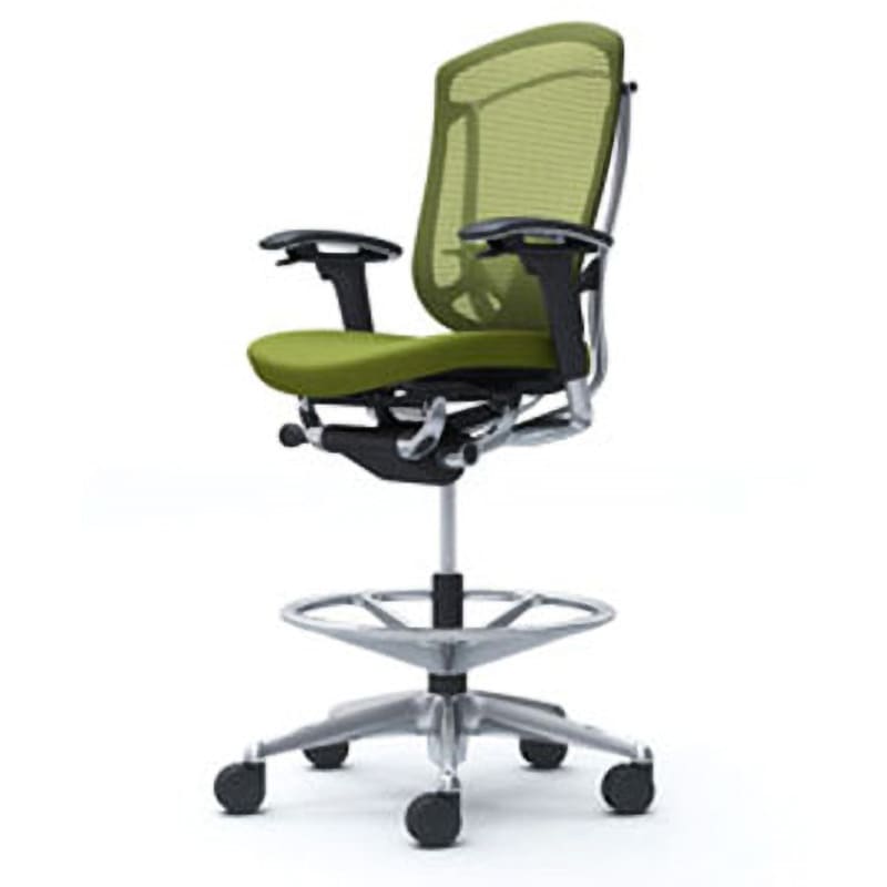 CC83HS FPC5 コンテッサセコンダ オフィスチェア(可動肘・座クッション)(5本脚/ハイチェア) オカムラ(岡村製作所) 肘掛あり ポリッシュ/ブラック グリーン色   CC83HS FPC5 144,900円