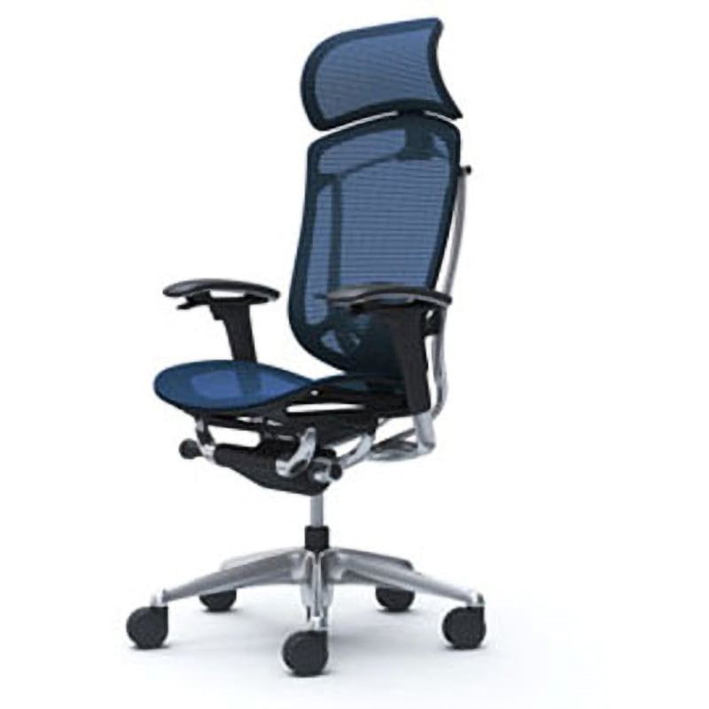 CC85BS FPG4 コンテッサセコンダ オフィスチェア(可動肘・座メッシュ)(5本脚/エクストラハイバック) オカムラ(岡村製作所) 肘掛あり ポリッシュ/ブラック ダークブルー色   CC85BS FPG4 149,900円
