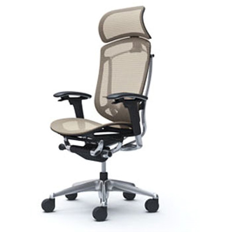 CC85BS FPG7 コンテッサセコンダ オフィスチェア(可動肘・座メッシュ)(5本脚/エクストラハイバック) オカムラ(岡村製作所) 肘掛あり ポリッシュ/ブラック ベージュ色   CC85BS FPG7 149,900円