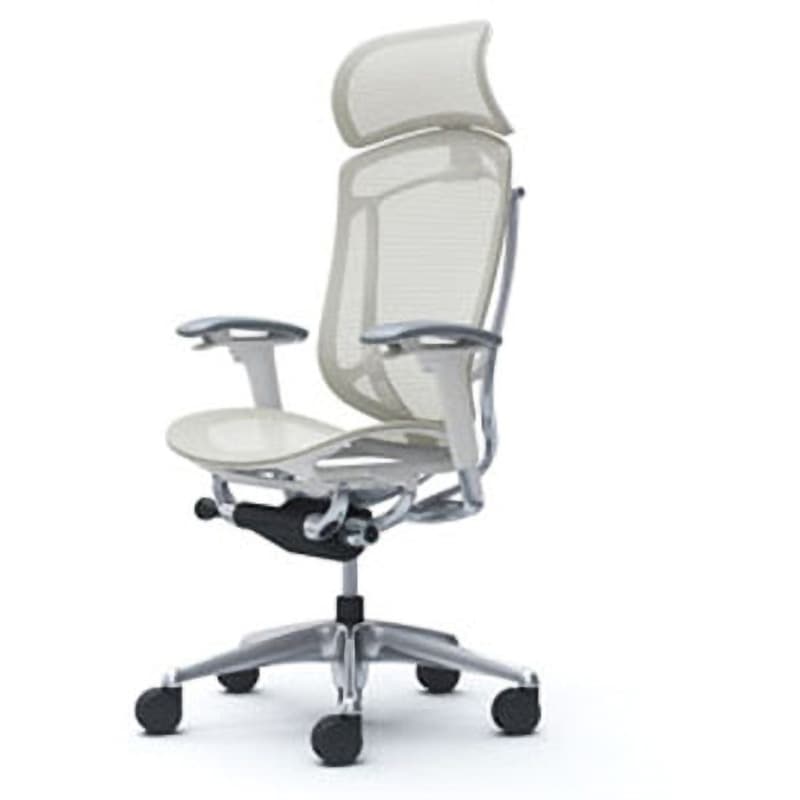 CC85BW FPG2 コンテッサセコンダ オフィスチェア(可動肘・座メッシュ)(5本脚/エクストラハイバック) オカムラ(岡村製作所) 肘掛あり ポリッシュ/ホワイト   CC85BW FPG2