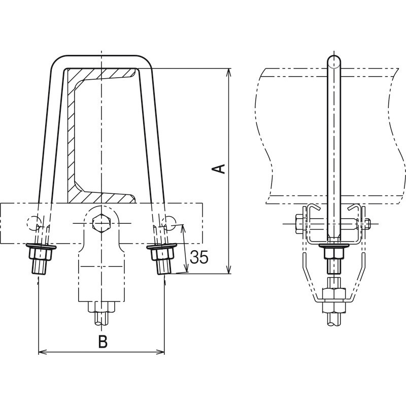 GCS75B みぞ形鋼用吊りボルト支持金具 ネグロス電工 1個 GCS75B 【通販