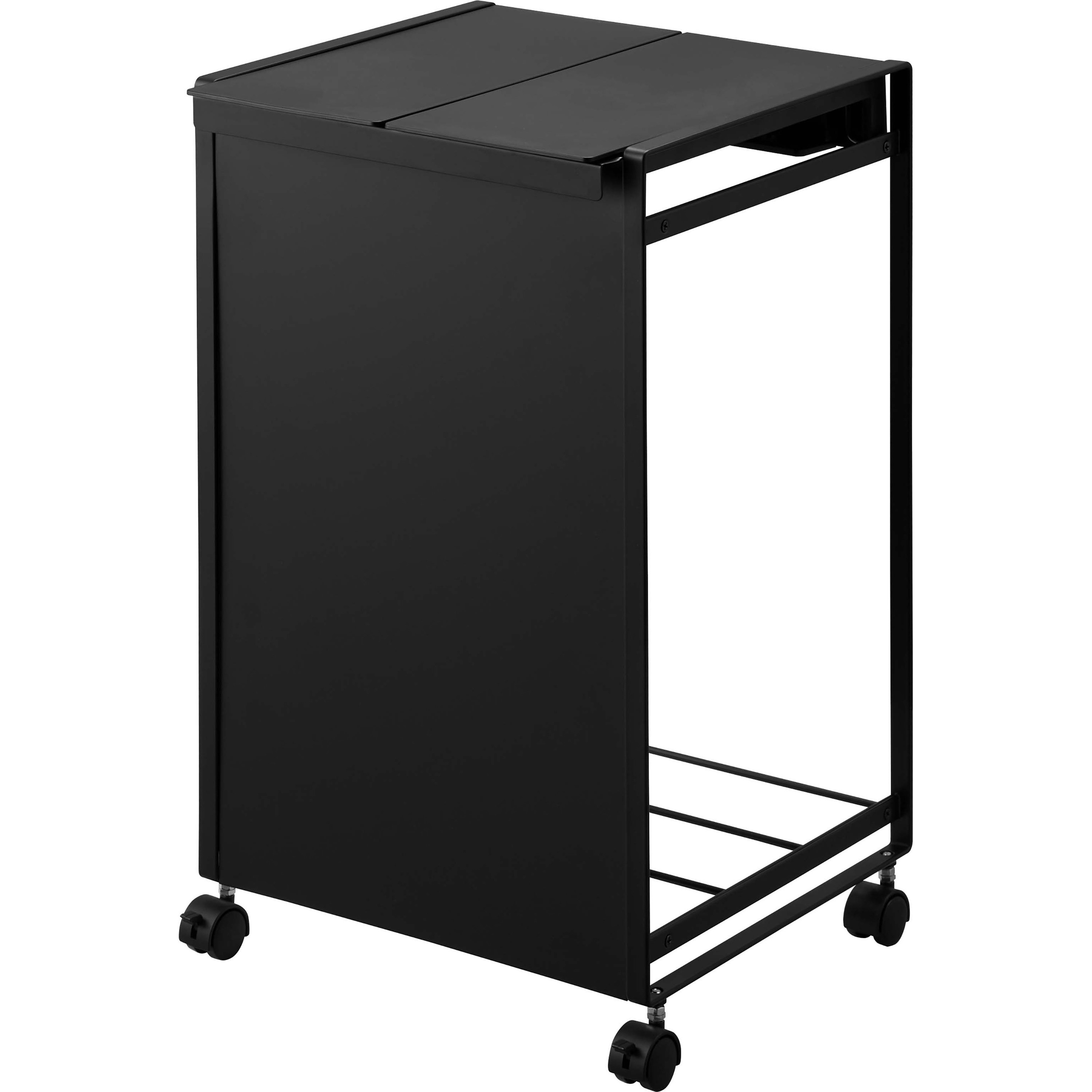 5976 蓋付き目隠し分別ダストワゴン タワー 2分別 山崎実業 ブラック色