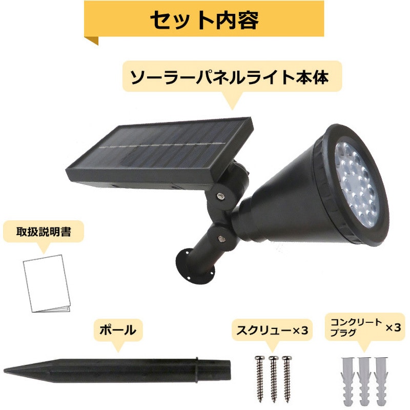 YC-SW6069ホワイト 18LEDソーラーパネルライト センター商事 YC-SW6069ホワイト 18LEDソーラーパネルライト センター商事