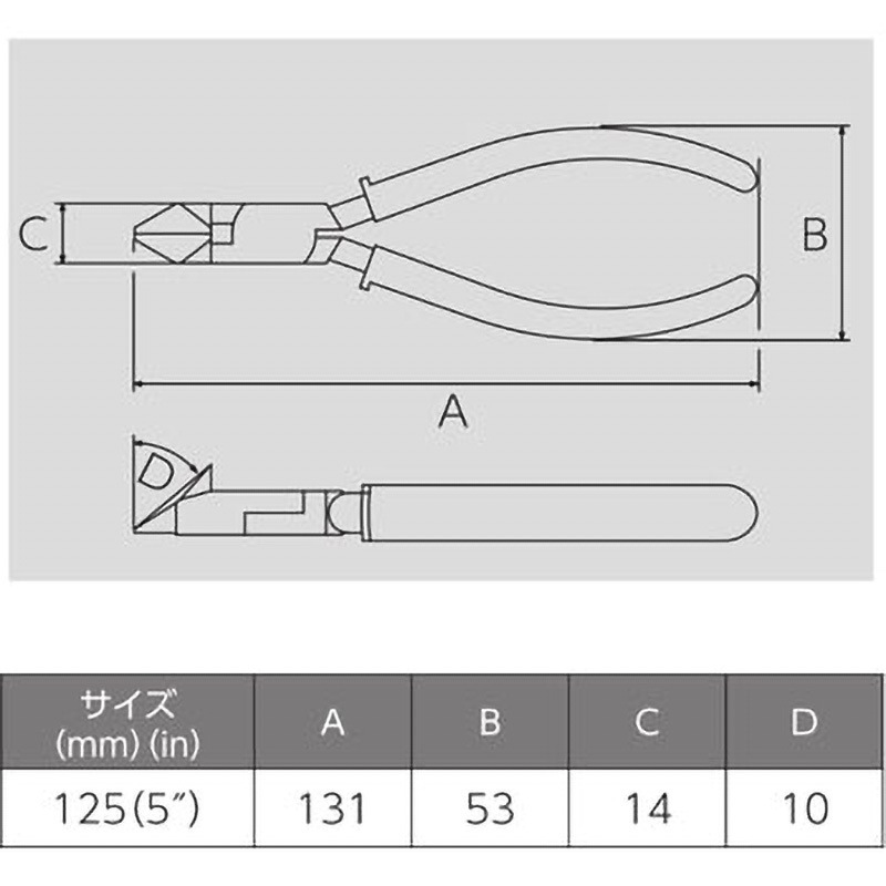 322A-125 斜ニッパ(成型カバー付) 1個 VICTOR(花園工具) 【通販