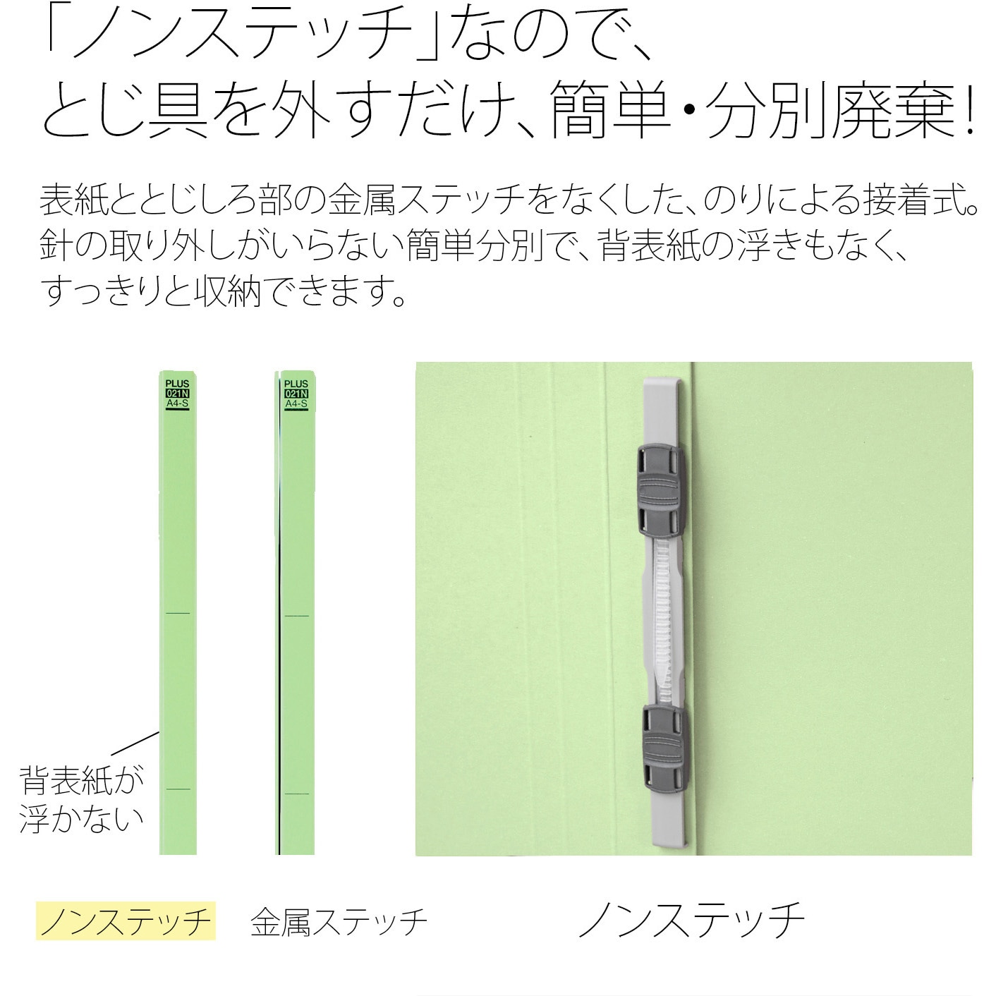 No.032N(78306) フラットファイル ノンステッチ 横型(E) 横罫線タイプ