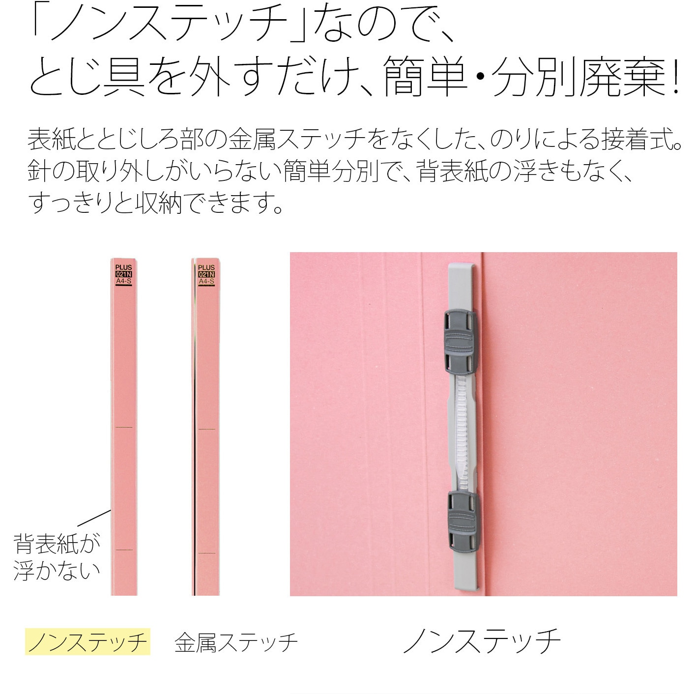 No.042NW(88398) フラットファイル 厚とじ300 ノンステッチ PLUS