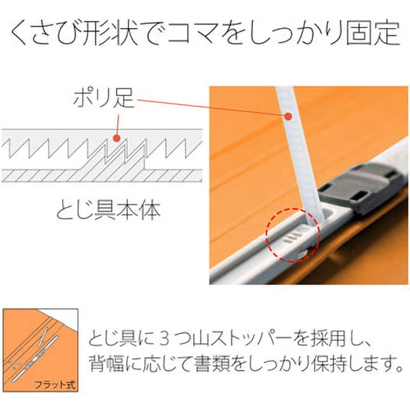 No.121P(98290) PPフラットファイル PLUS(プラス)[文具] 2穴 オレンジ