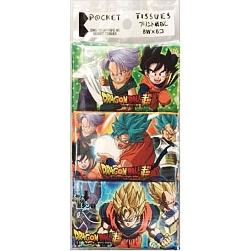 ポケットティッシュ ドラゴンボール超 1パック(6個) 河野製紙 【通販