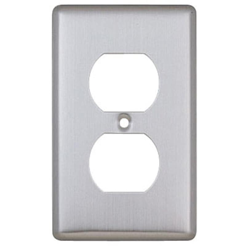 正方形 CPU シルバー金属プレート MFE6785 連用新金属プレート埋込ダブルコンセント用 1個 明工社 【通販