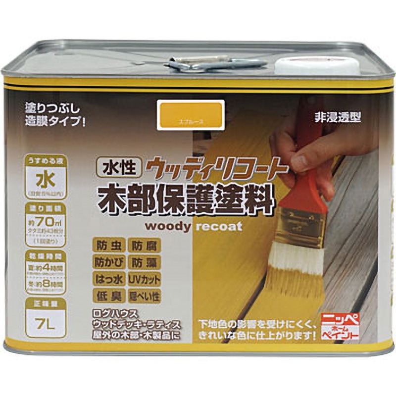 水性ウッディリコート ニッペホームプロダクツ 撥水 スプルース色  1缶(7L)