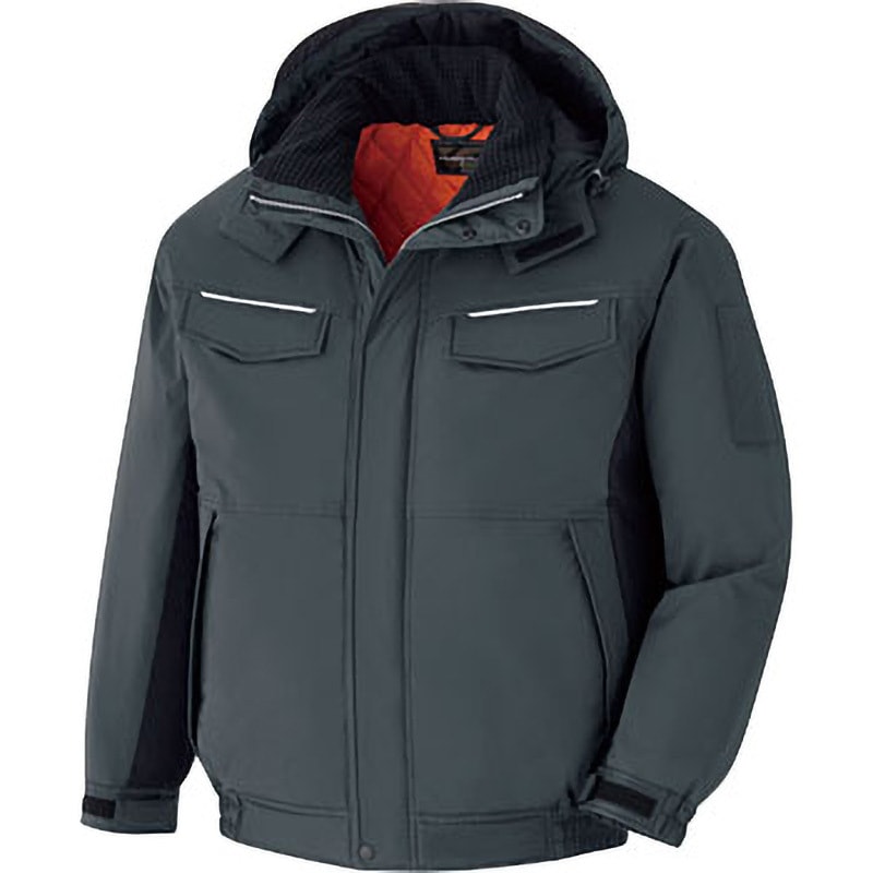 VE1051-UE-M ベルデクセル 静電防水防寒ブルゾン ミドリ安全 チャコールグレー×ブラック色 M着丈67cm  VE1051-UE-M