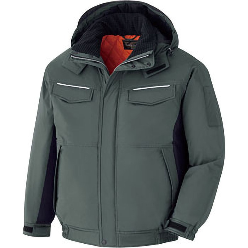 VE1056-UE-M ベルデクセル 静電防水防寒ブルゾン ミドリ安全 モスグリーン×ブラック色 M着丈67cm  VE1056-UE-M