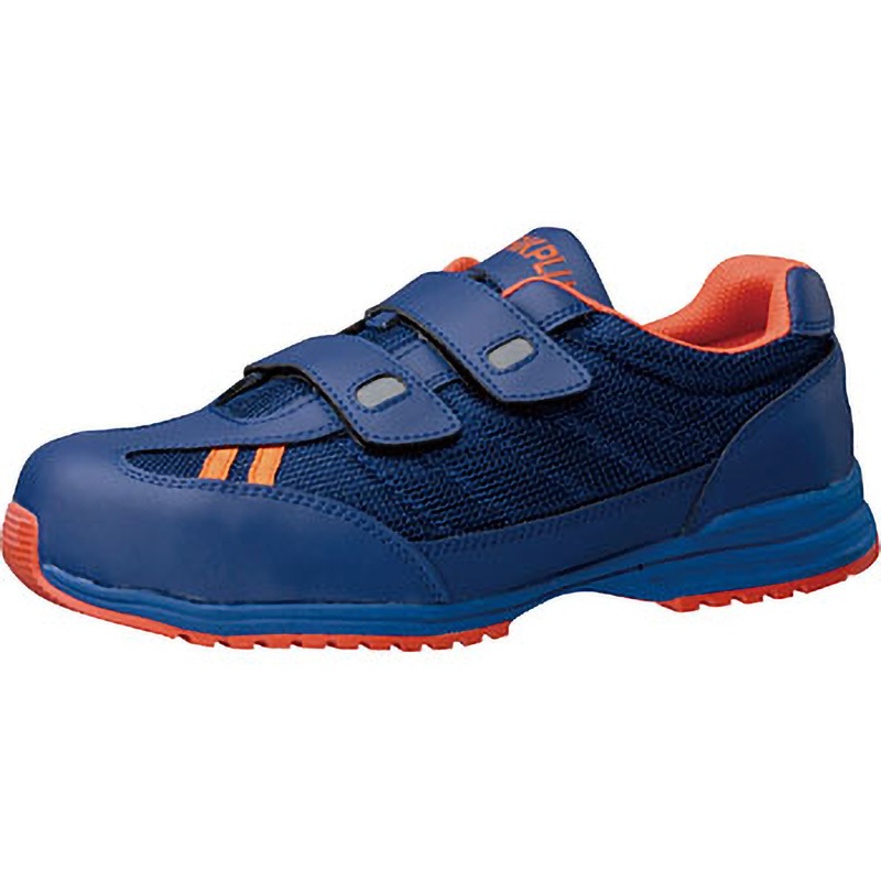 WPT-115-BL/OR-25.0 超軽量先芯入スニーカー WPT-115 ミドリ安全 セーフティーシューズ マジックタイプ ローカット ブルー×オレンジ色 サイズ25cm