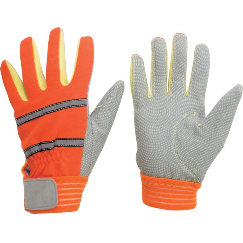 MTK-500-OR-M 耐切創性 防火手袋 (人工皮革・滑り止めタイプ) ミドリ安全 1双入 オレンジ色 厚さ1.5mm  MTK-500-OR-M