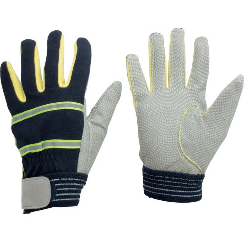 MTK-500-NV-S 耐切創性 防火手袋 (人工皮革・滑り止めタイプ) ミドリ安全 1双入 ネイビー色 厚さ1.5mm  MTK-500-NV-S