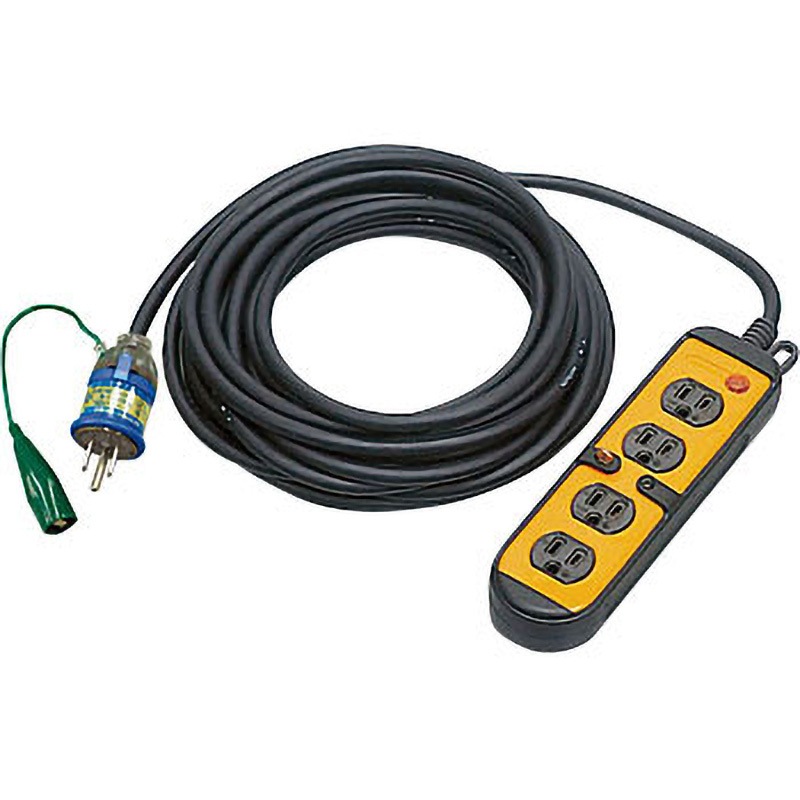 HM-054QK マルチタップ延長コード 単相100V接地付 コンセント4ツ口 ハタヤリミテッド アース付 コード長5m  HM-054QK