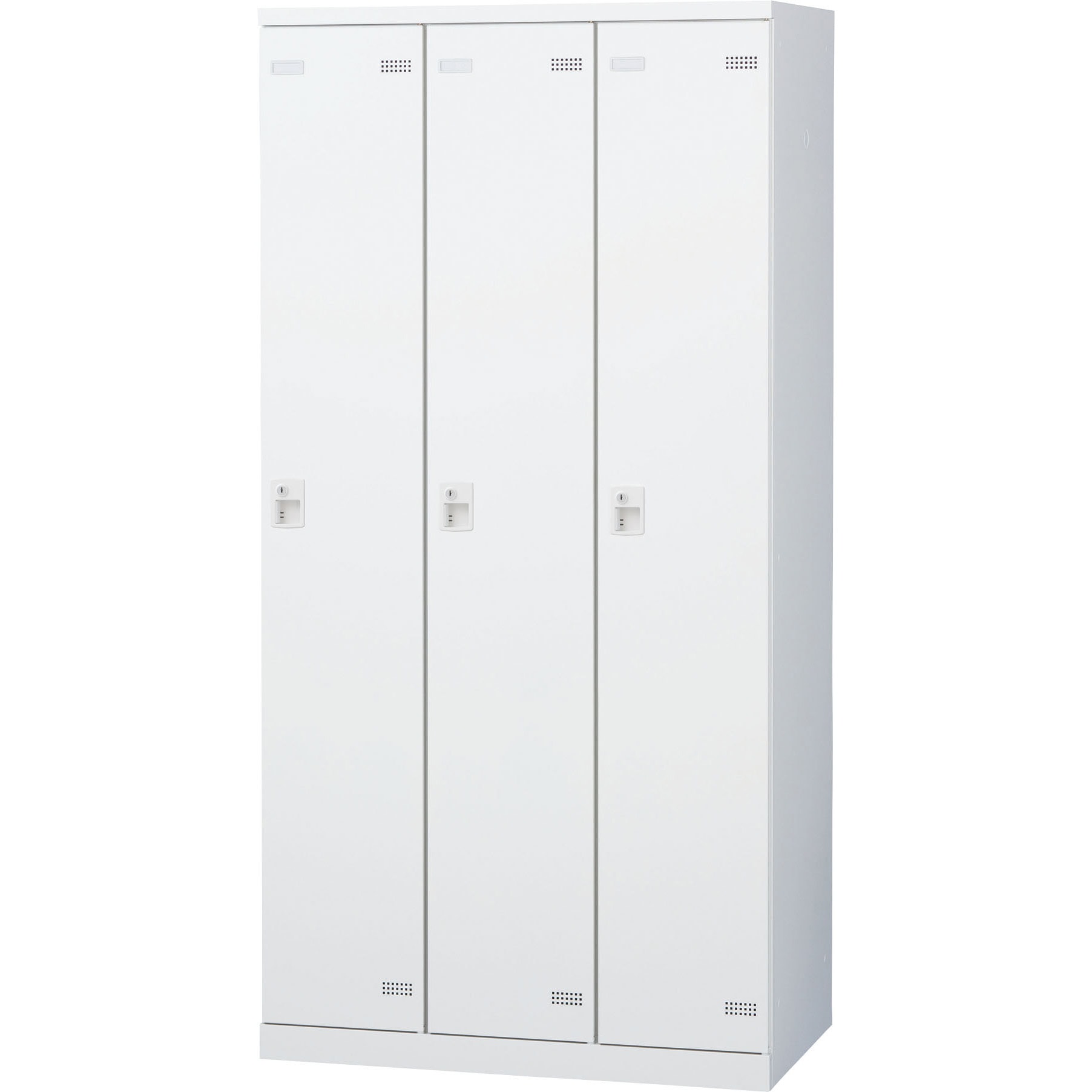 SLBW-3-AB SLBロッカー(ホワイトタイプ・カラー扉タイプ)シリーズ 自動施錠ボタン錠 生興 3人用SLBロッカータイプ 幅900mm奥行515mm高さ1800mm