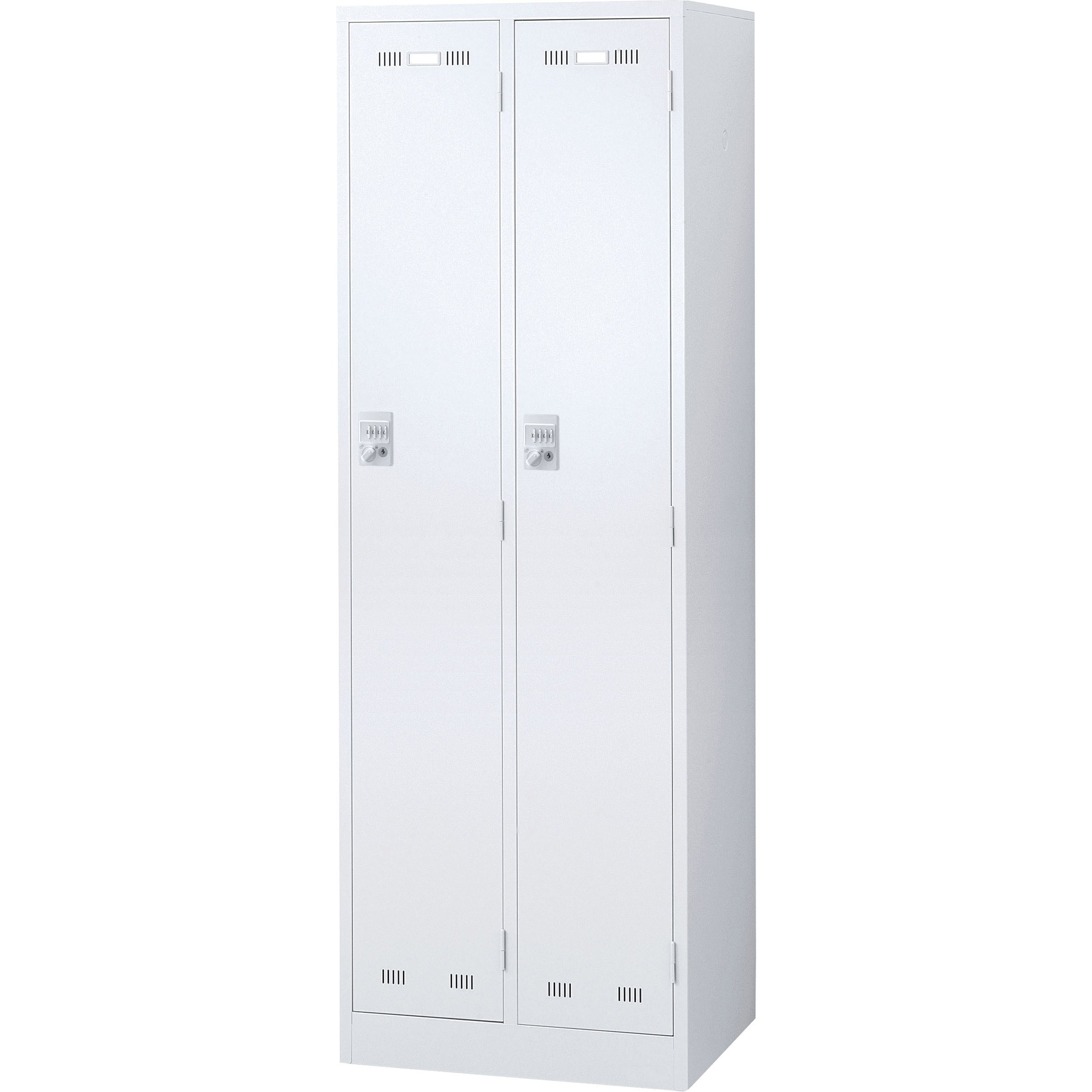 SLDW-2-T SLDWロッカー(ホワイトタイプ)シリーズ 内筒交換錠 生興 2人用ロッカータイプ ホワイト/ホワイト錠色 幅608mm奥行515mm高さ1790mm