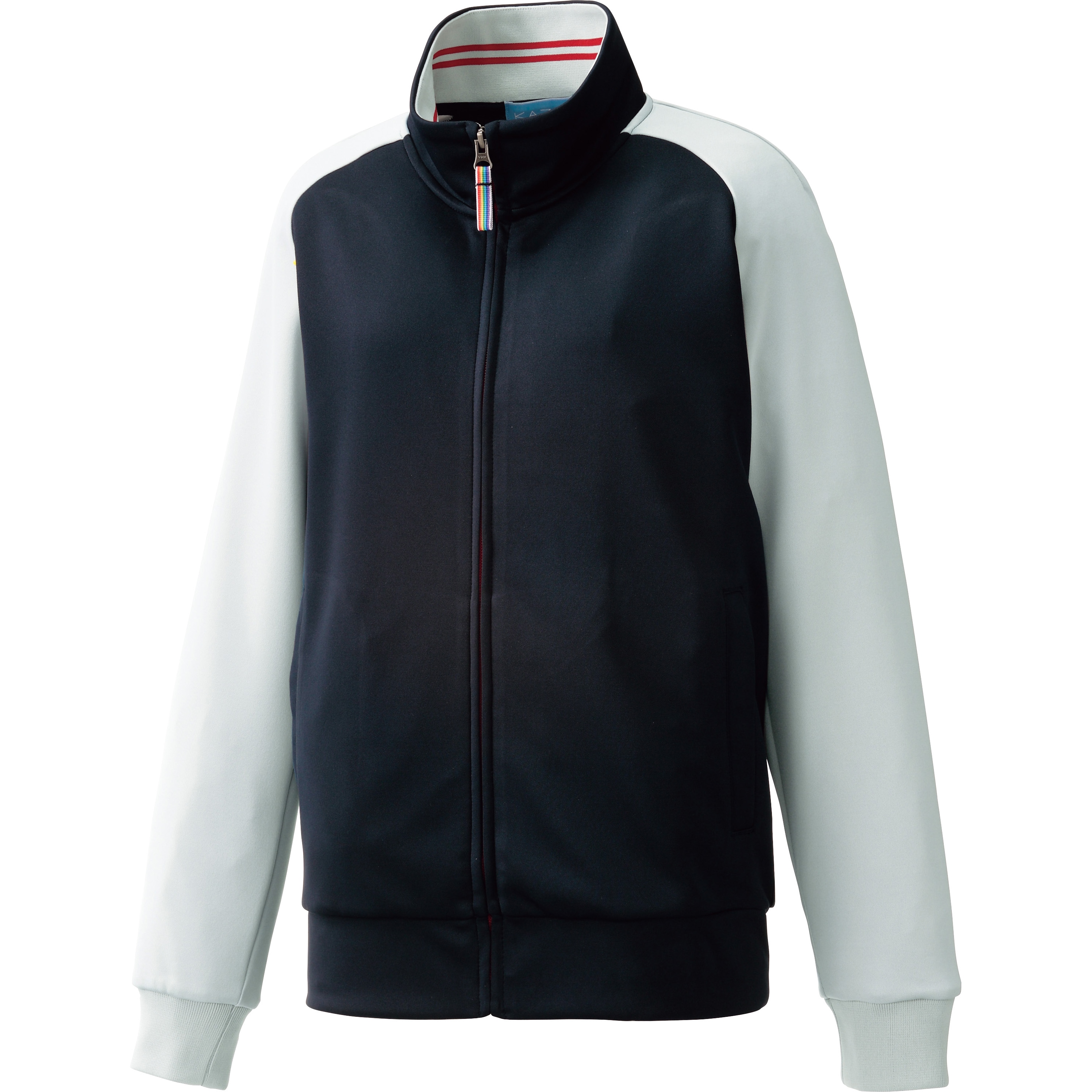 243-18 ジャージジャケット 243 KAZEN 男女兼用 ネイビー×グレー色 サイズSS