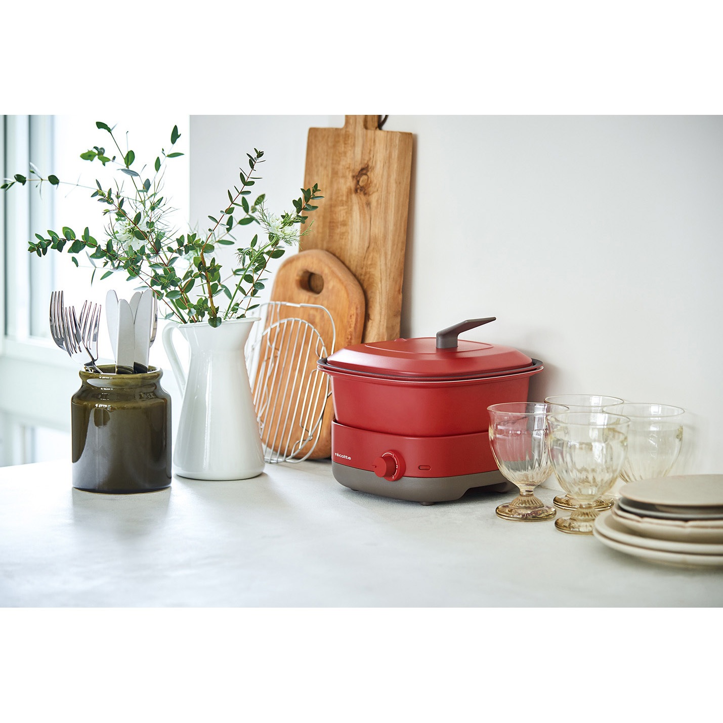 RPD-4(R) ポットデュオ キャレ recolte(レコルト) 容量1.3L レッド色