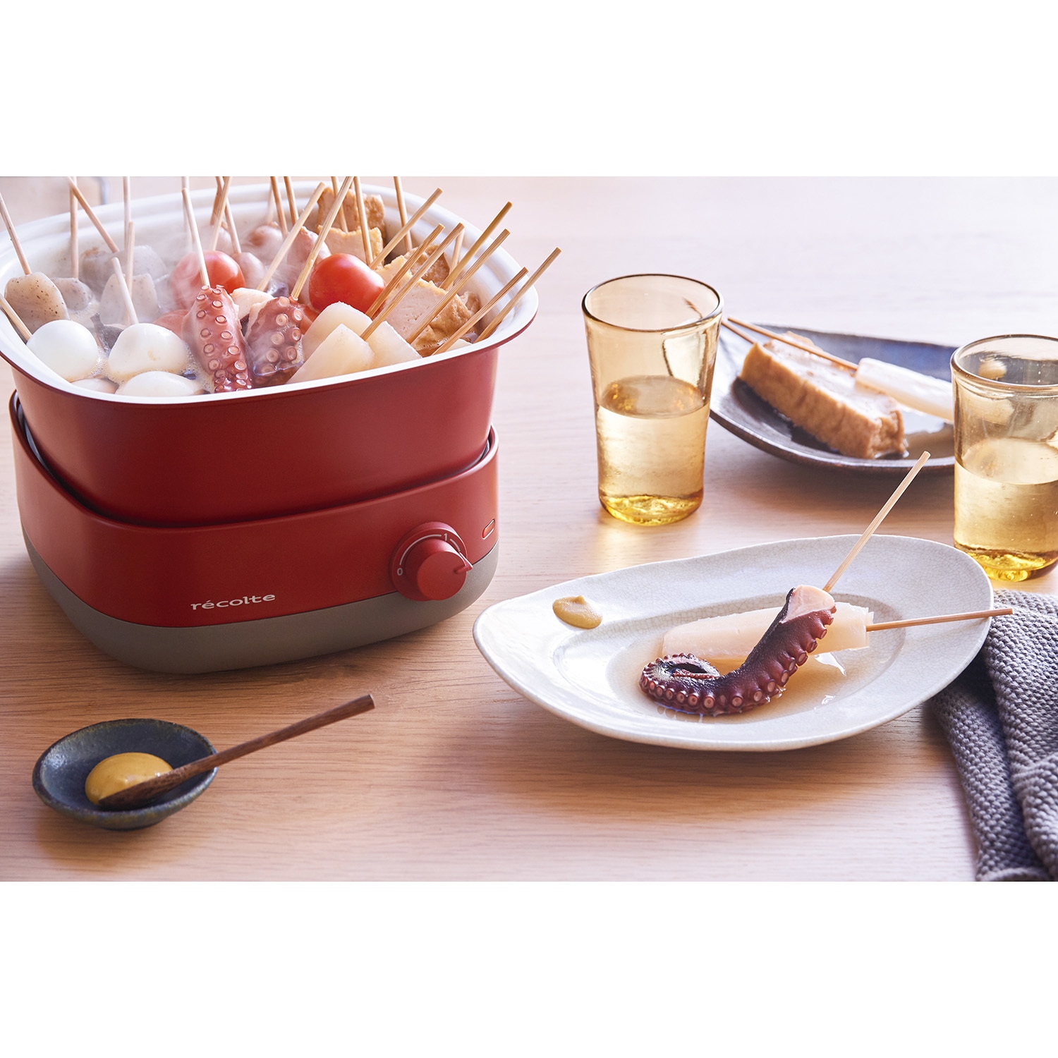 RPD-4(R) ポットデュオ キャレ recolte(レコルト) 容量1.3L レッド色