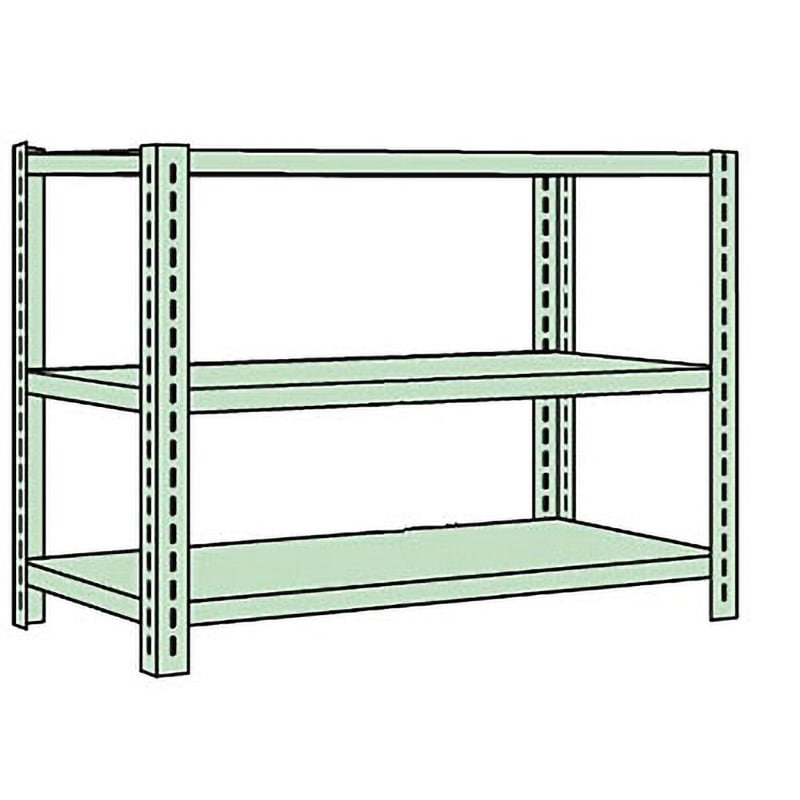 NB-4533 ボルトレスラック中軽量型 サカエ 荷重1000kg グリーン色 3段 高さ1200mm奥行600mm  NB-4533