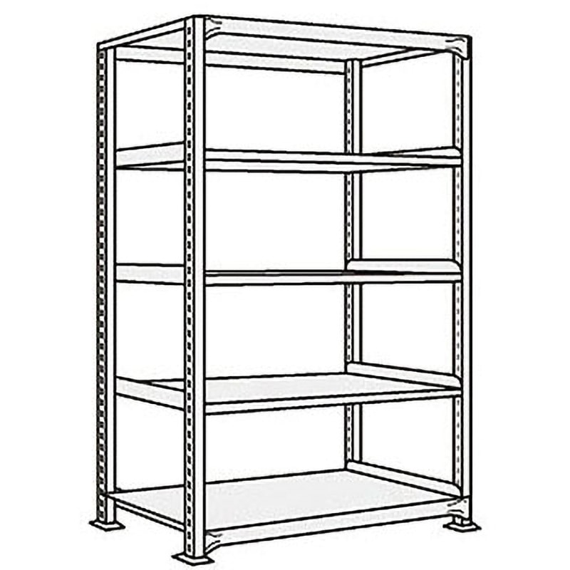 NEW-9115 中軽量棚NEW型 単体(ホワイトグレー) サカエ スチール 荷重200kg/段 5段 荷重1000kg 高さ1500mm奥行300mm