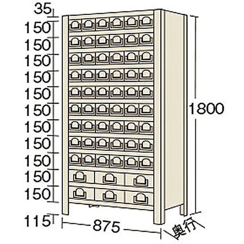 KW1112-60 物品棚KW型 サカエ 外寸法875×300×1800mm  KW1112-60