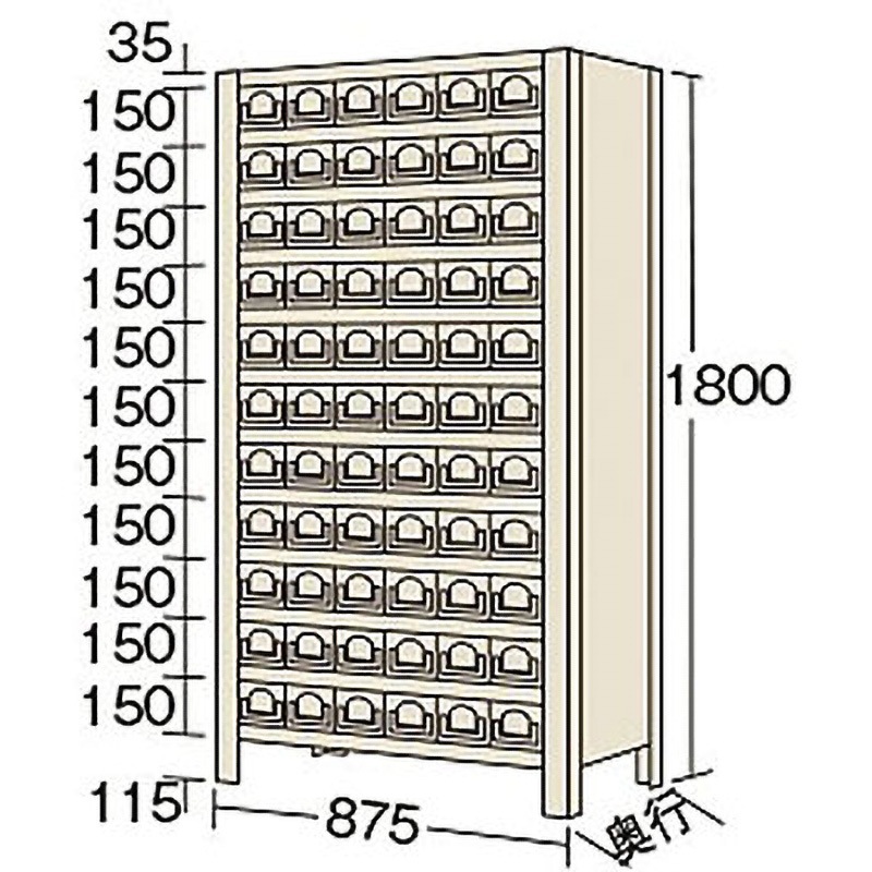 KW1112-66 物品棚KW型 サカエ 外寸法875×300×1800mm  KW1112-66