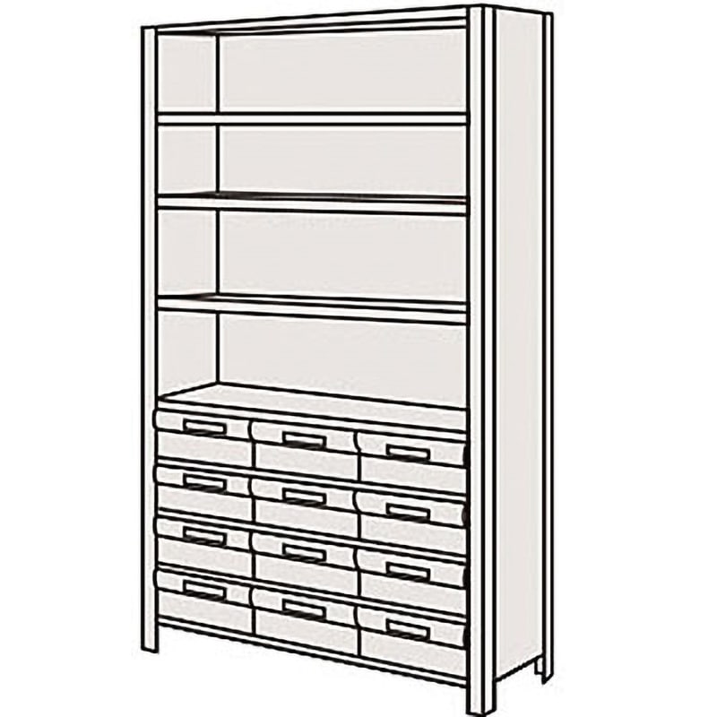 LEK1119-12T 物品棚LEK型樹脂ボックス サカエ 外寸法875×300×1800mm  LEK1119-12T