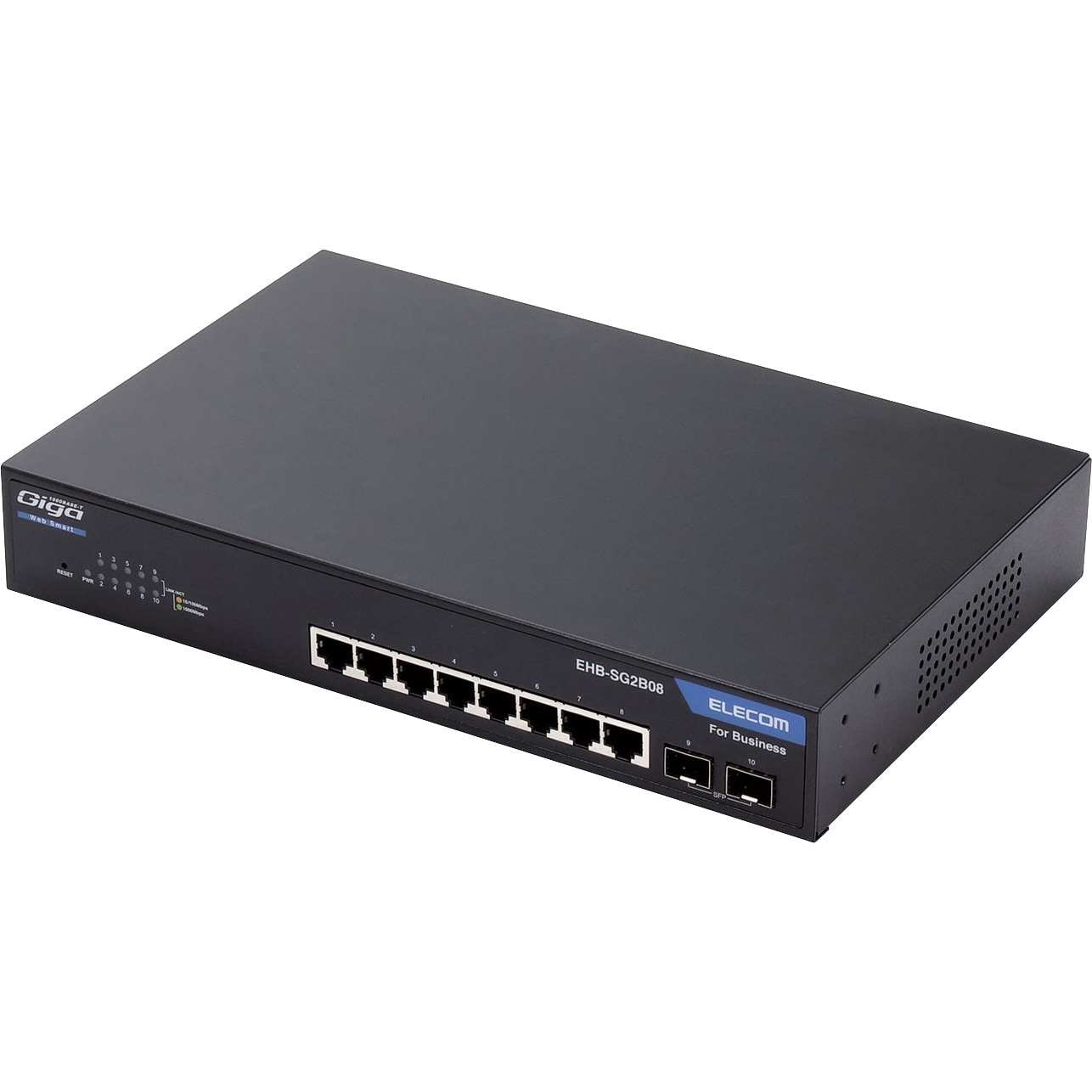 EHB-SG2B08-PL エレコム スイッチングハブ 8ポート レイヤー2 PoE Webスマートギガスイッチ - EHB-SG2B08-PL