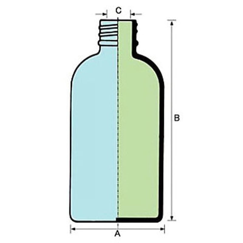 0608-052 細口規格瓶 マルエム(理化学・容器) 30mL 1ケース(100