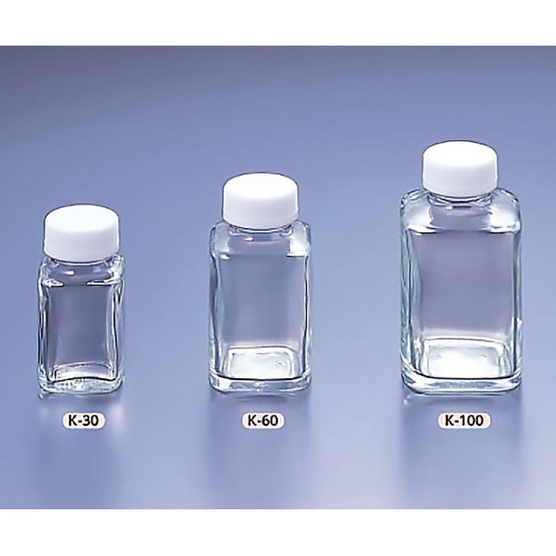 0620-02 角型規格瓶 マルエム[理化学・容器] 60mL  1ケース(100本) 0620-02