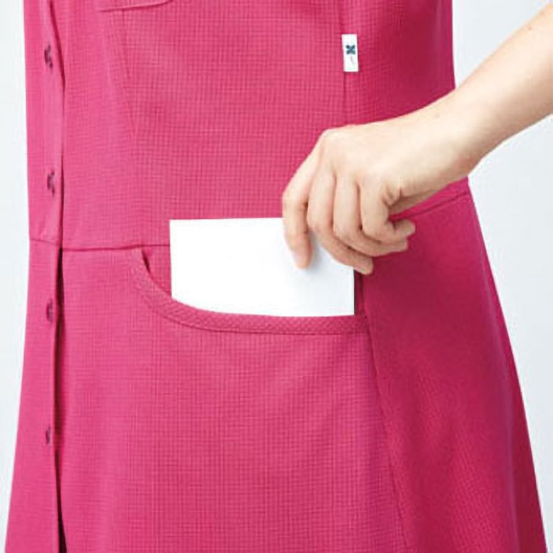 HL2639 半袖ロングニットシャツ（レディス） HEARTGREEN・カーシーカシマ・KARSEE 介護・福祉 SS〜3L ポリエステル100％ エイミー リバーシブルニット 半袖 GR グリーン 介護 医療 介護