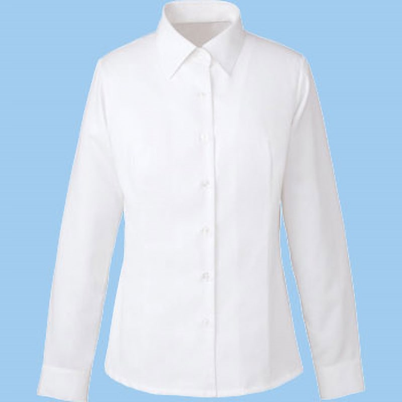 EWB-432 enjoy EWB-432 Air con pique 長袖シャツブラウス カーシーカシマ 女性用 ホワイト色 5号サイズ