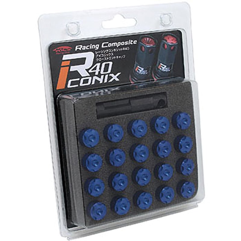 CIA1K Racing Composite R40 iCONIX アルミキャップ KYO-EI 色Black M12×P1.5サイズ 1セット(20個) CIA1K