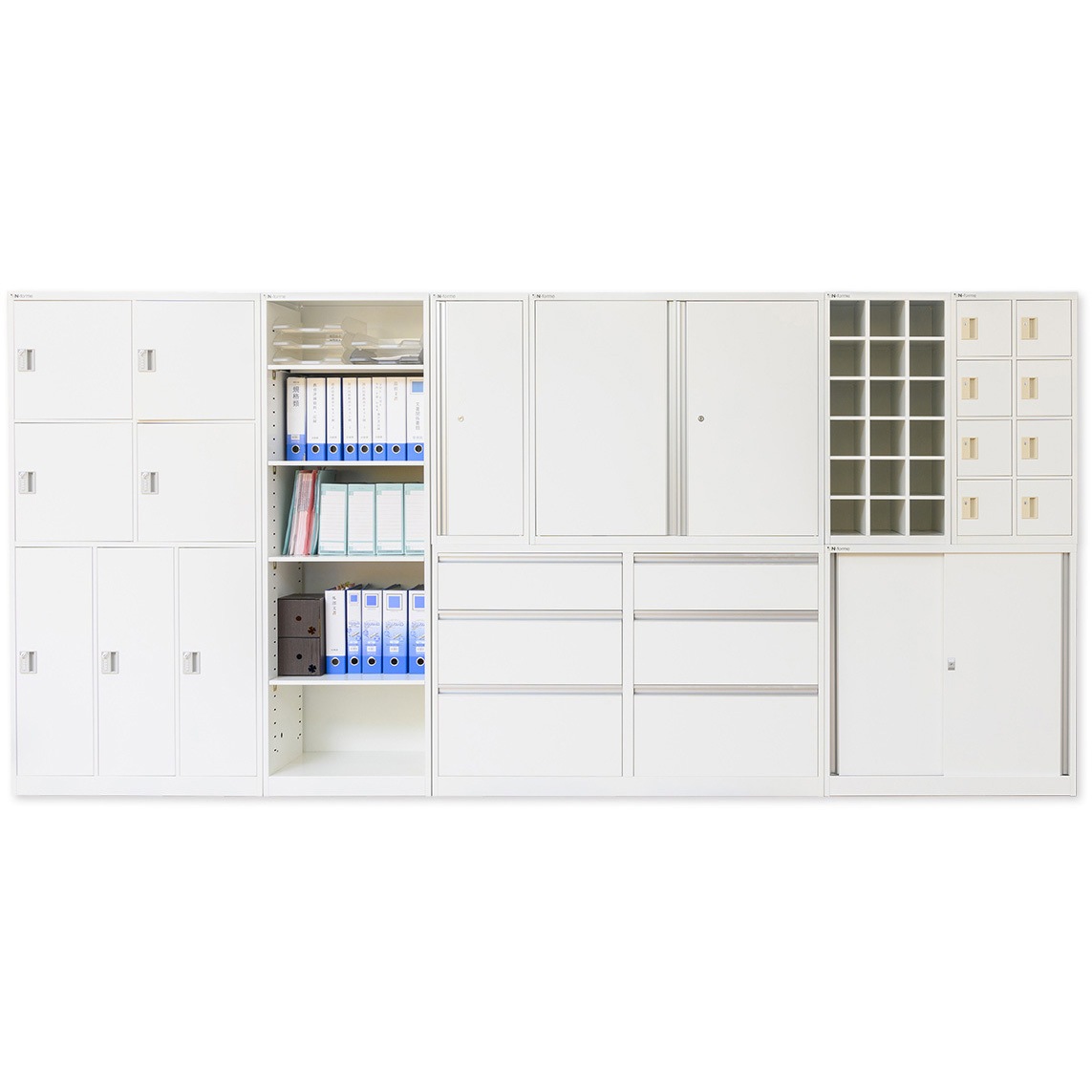 HLS-WH スチール家具工房 壁面収納ユニットセット 仁張工作所 ホワイト色