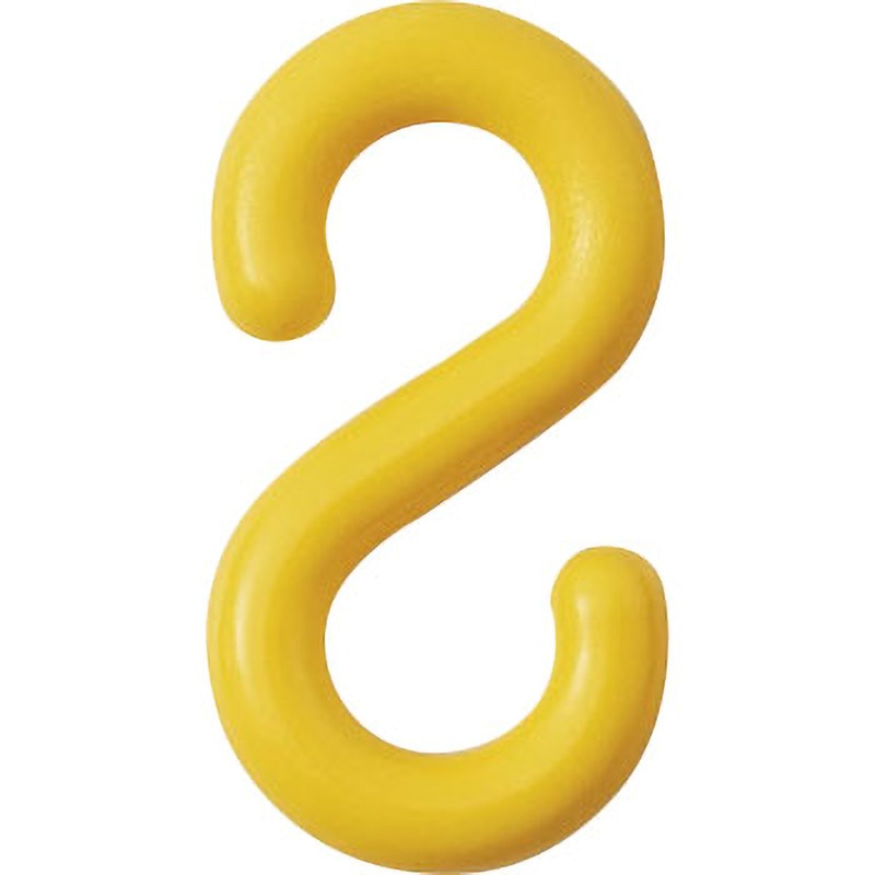 PF-6Y S字フック(樹脂製) 日本緑十字社 イエロー色 1組(2個) PF-6Y