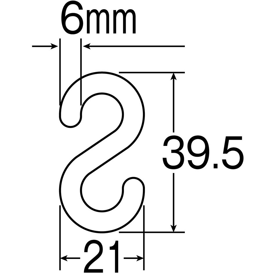 PF-6R S字フック(樹脂製) 日本緑十字社 レッド色 1組(2個) PF-6R