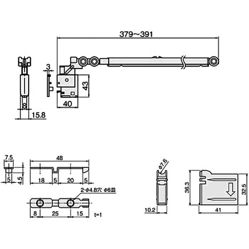 FC-970 HRシステム ソフトクローズ側上部ガイド 1個 アトムリビン