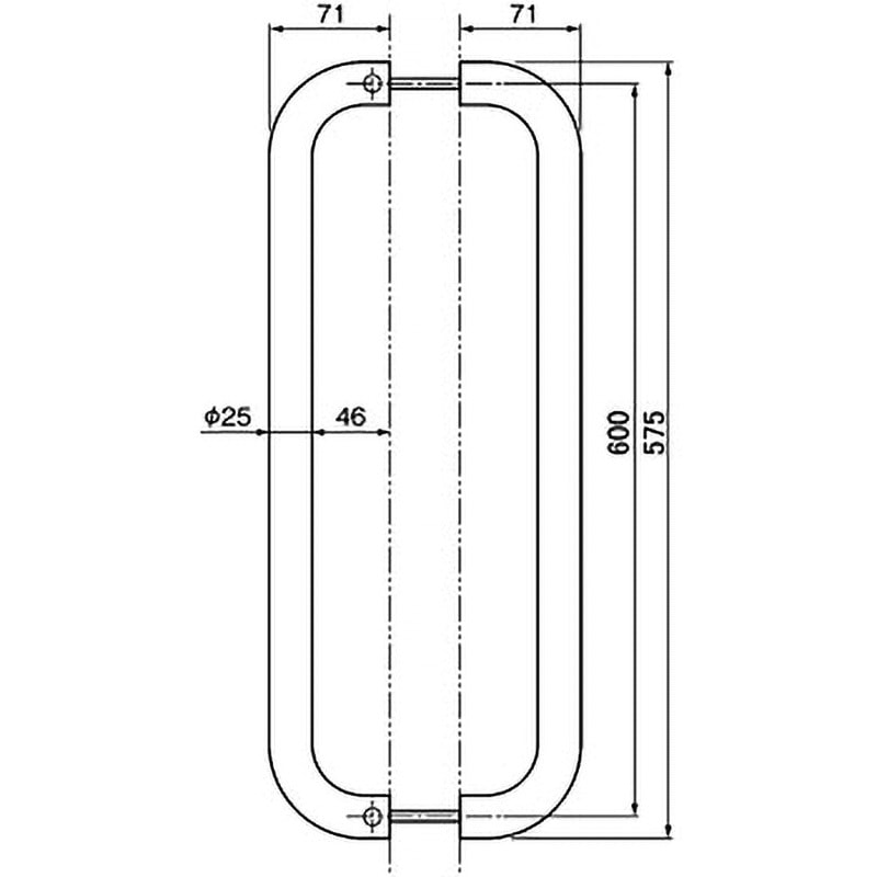 大型ステンレスパイプ取手Φ25 大型取手 1セット アトムリビン
