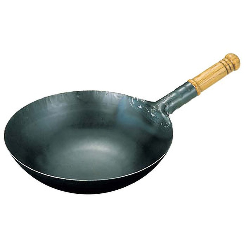 39cm 山田 鉄 打出木柄 中華片手鍋 山田工業所 サイズ39cm